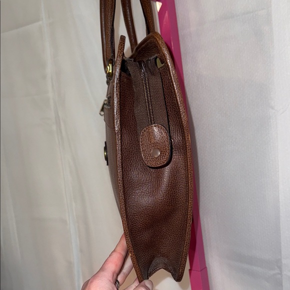 Vintage Santa Marinella Brown Leather Men's Briefcase Documents - Picture 2 of 8